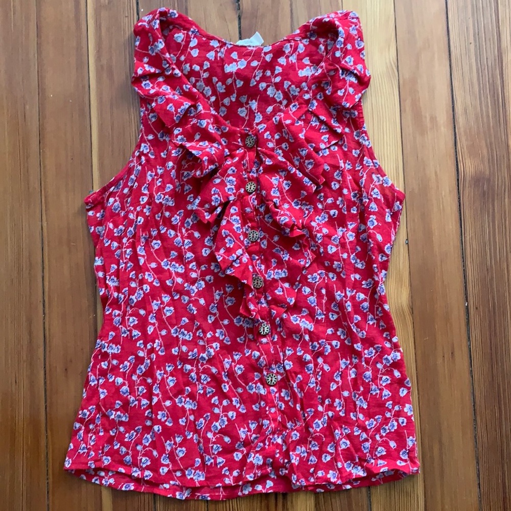 Flora ruffle tank
